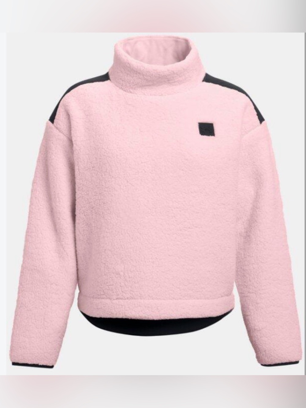 Under Armour UA Sherpa Fleece Mock Neck Pullover in Rosewater/Black